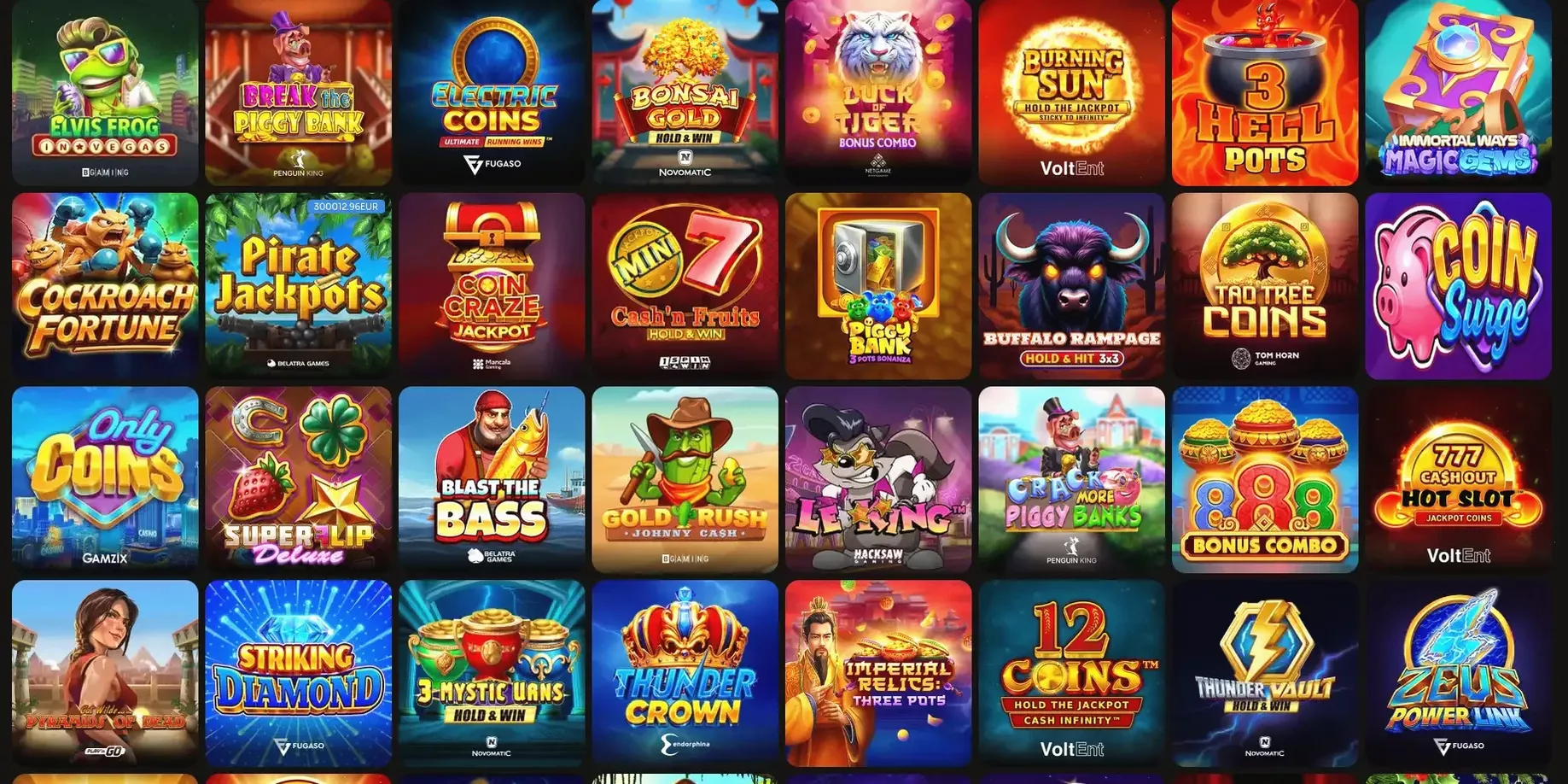 Игровой интерфейс казино Комета